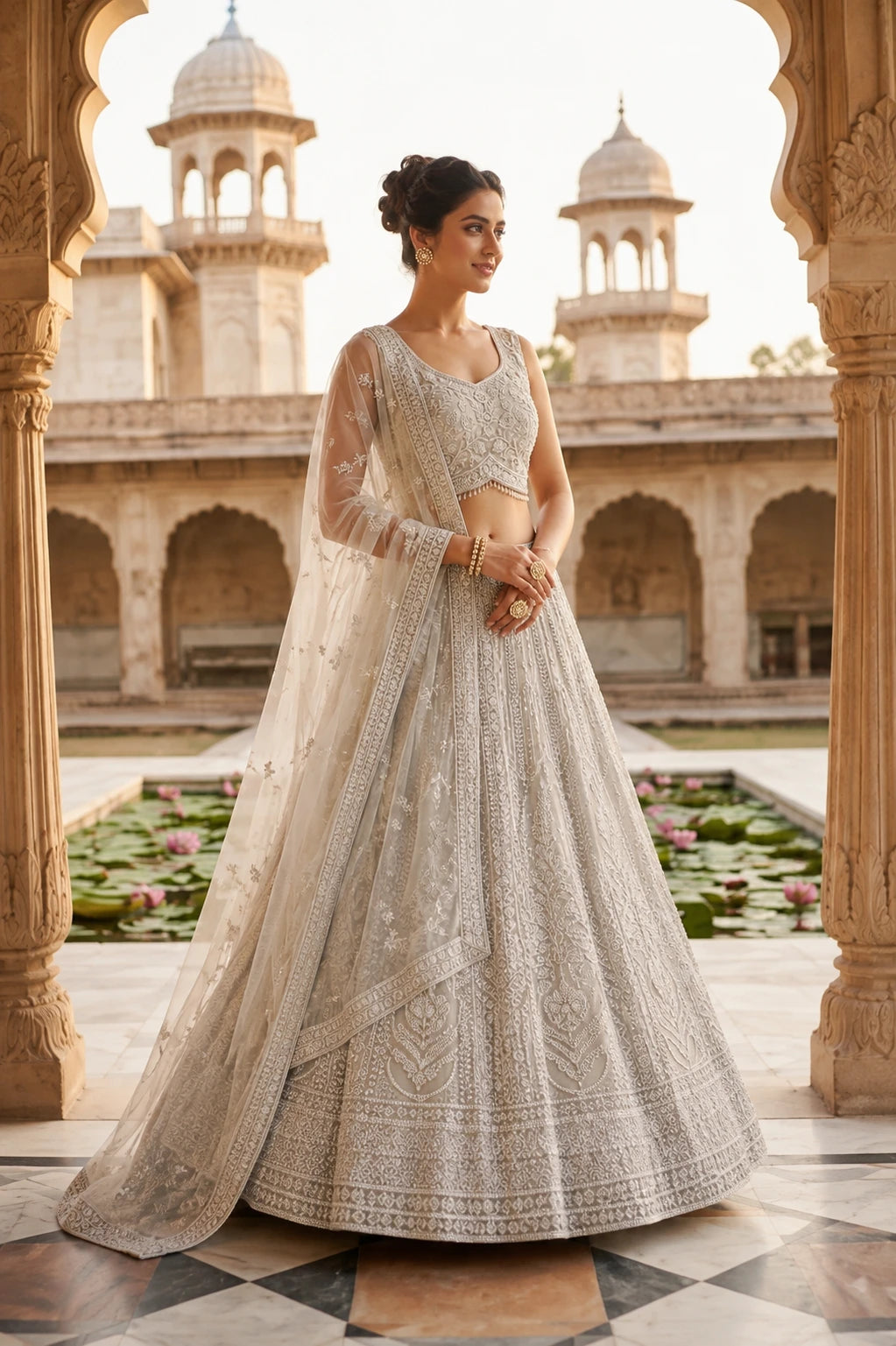 Ivory Heritage Embroidered Lehenga Set