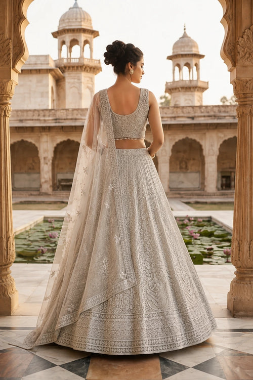 Ivory Heritage Embroidered Lehenga Set