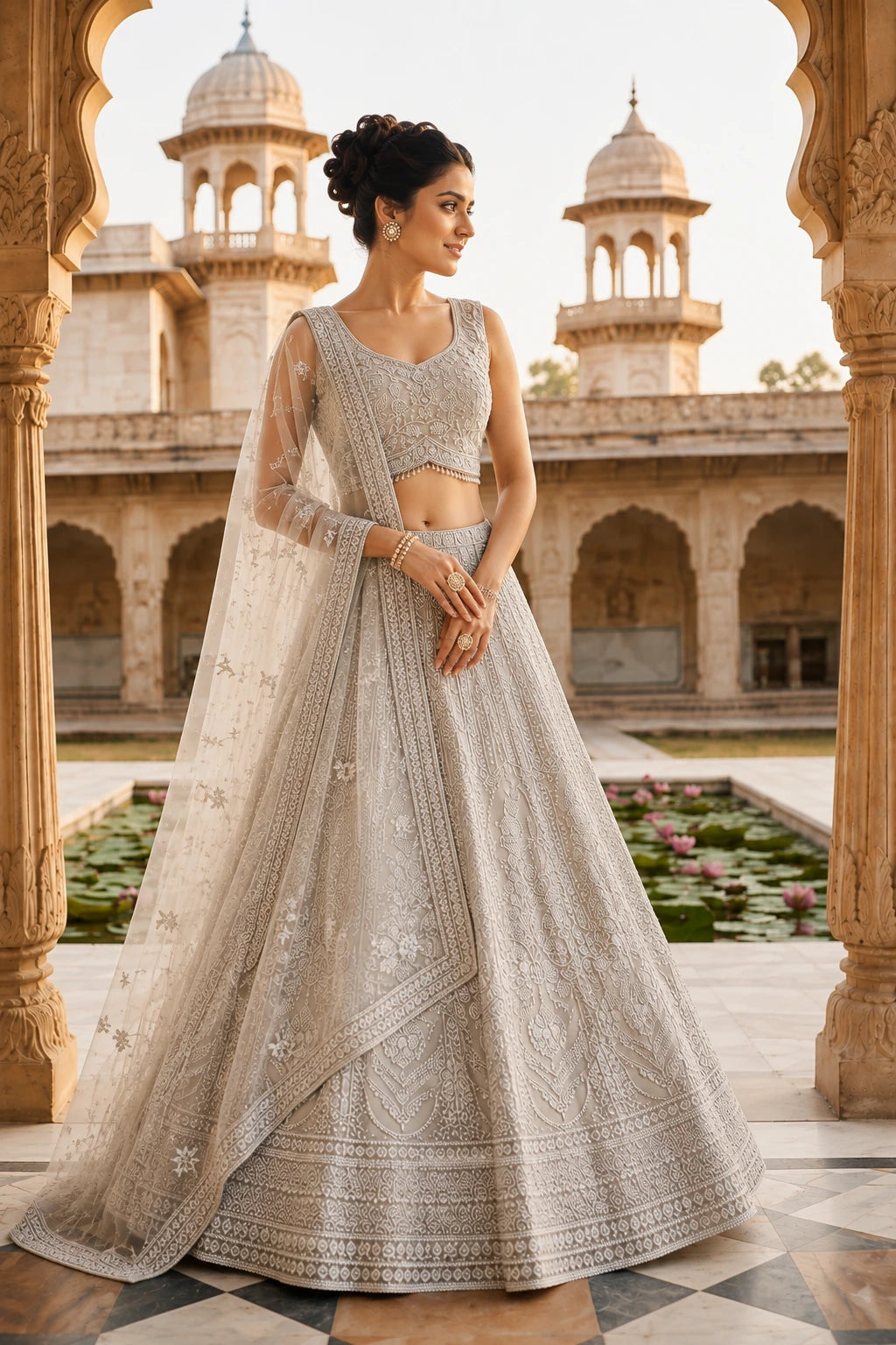 Ivory Heritage Embroidered Lehenga Set
