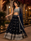Midnight Navy Embroidered Lehenga Set