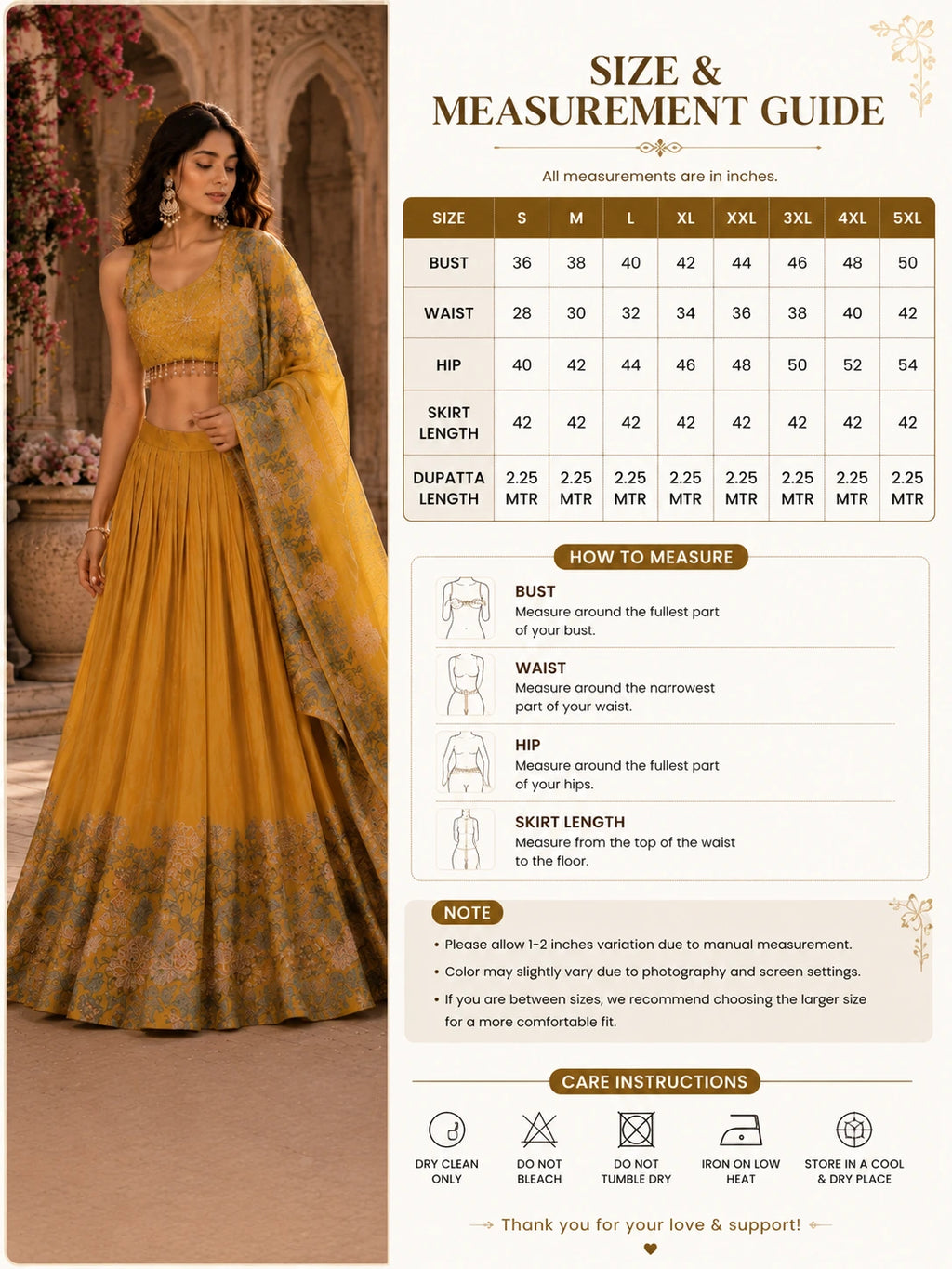 Mustard Yellow Floral Printed Lehenga Choli Set