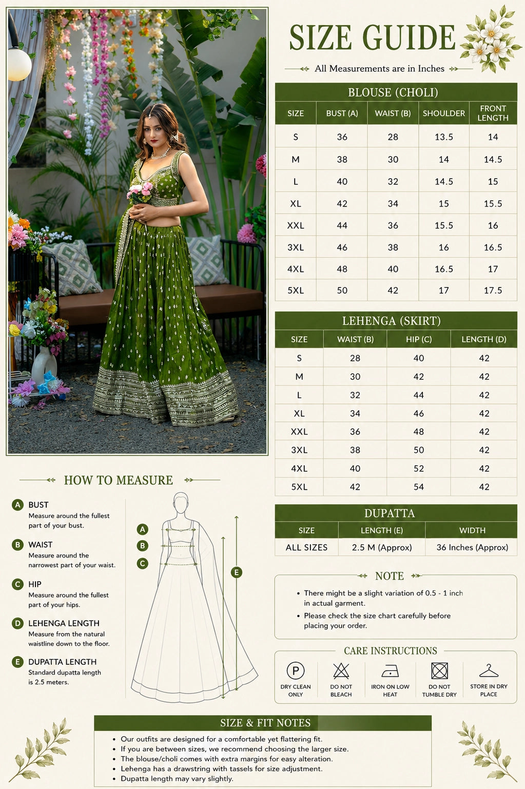 Peach Green Embroidered Lehenga Choli Set | Wedding & Festive Wear