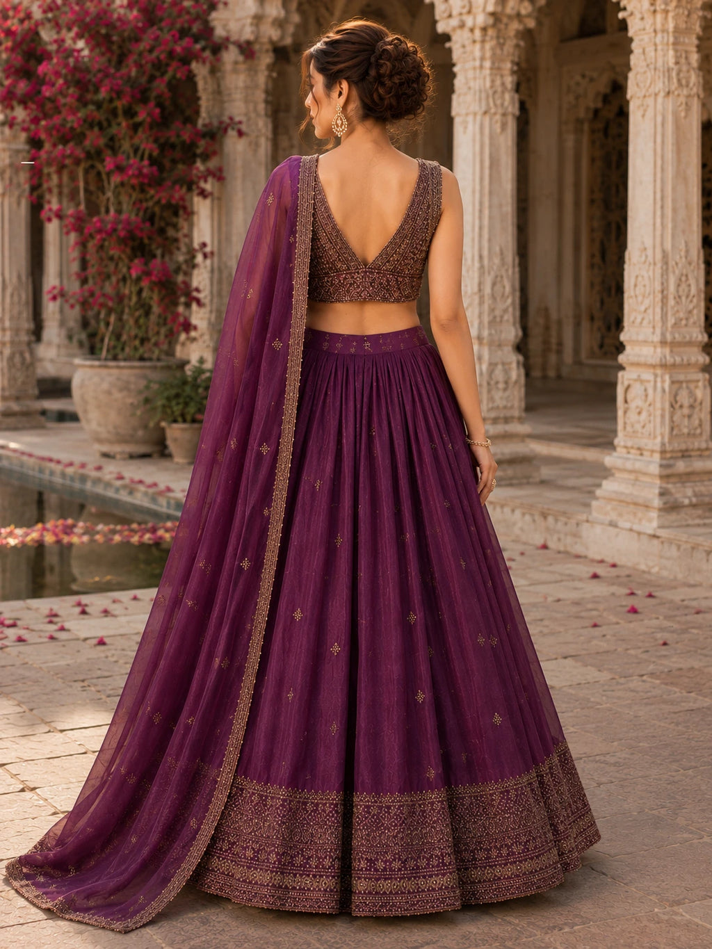 Royal Plum Zari Heritage Lehenga