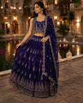 Royal Purple Embroidered Lehenga Set