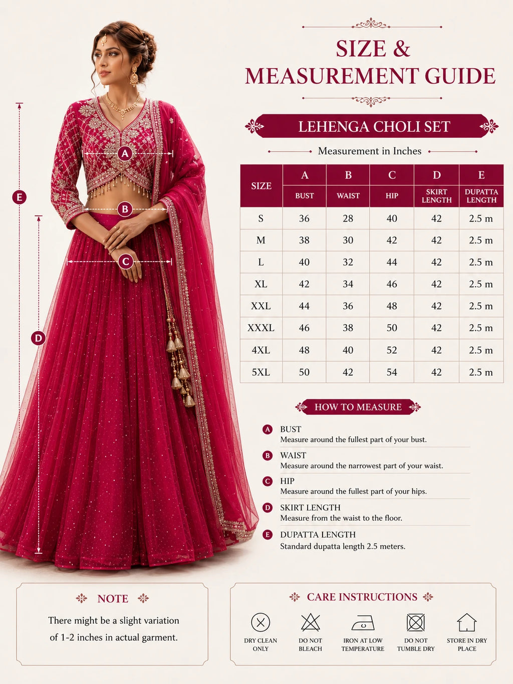 Ruby Pink Embroidered Lehenga Choli Set