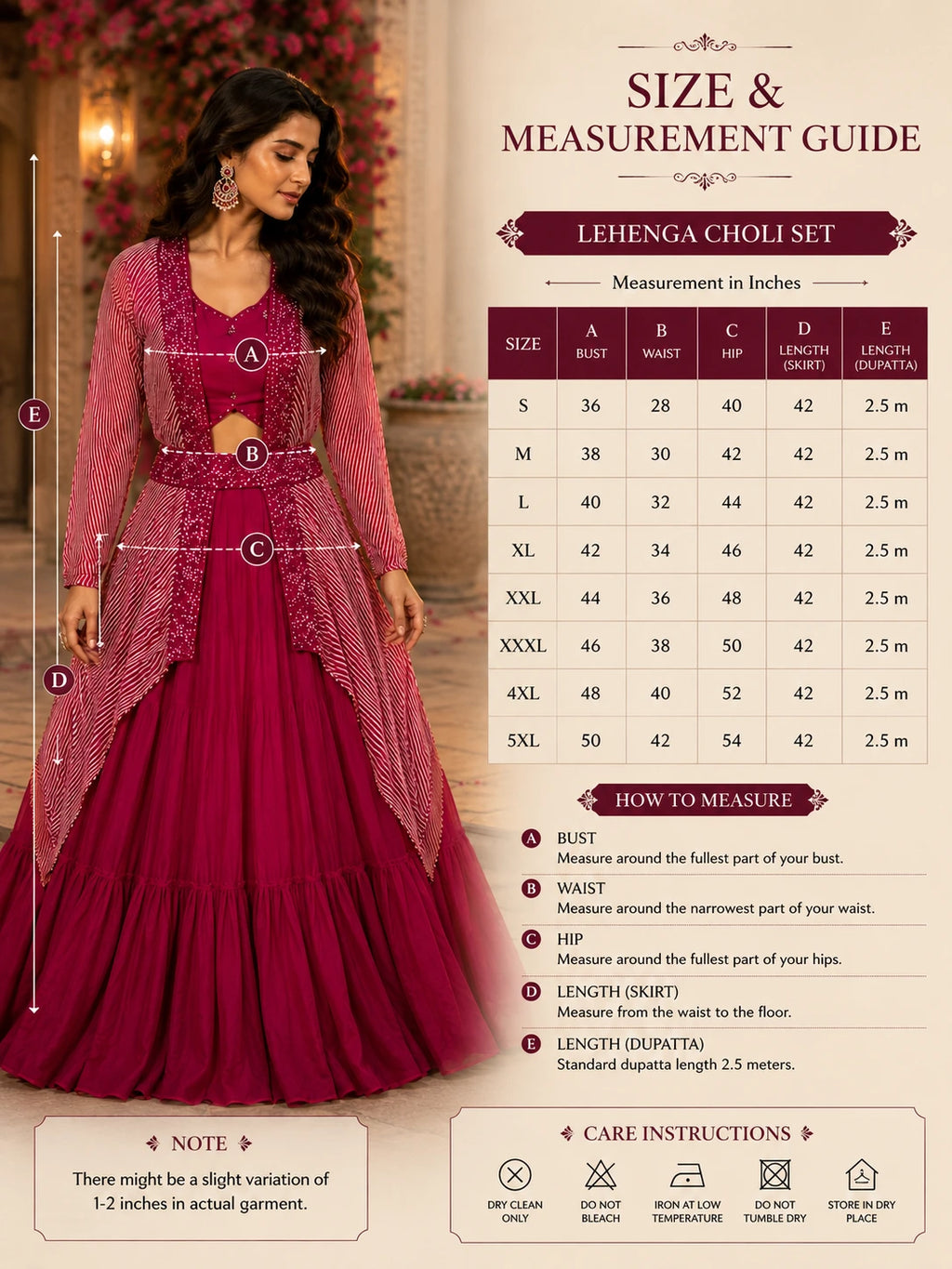 Wine Berry Ruffled Lehenga Choli Set