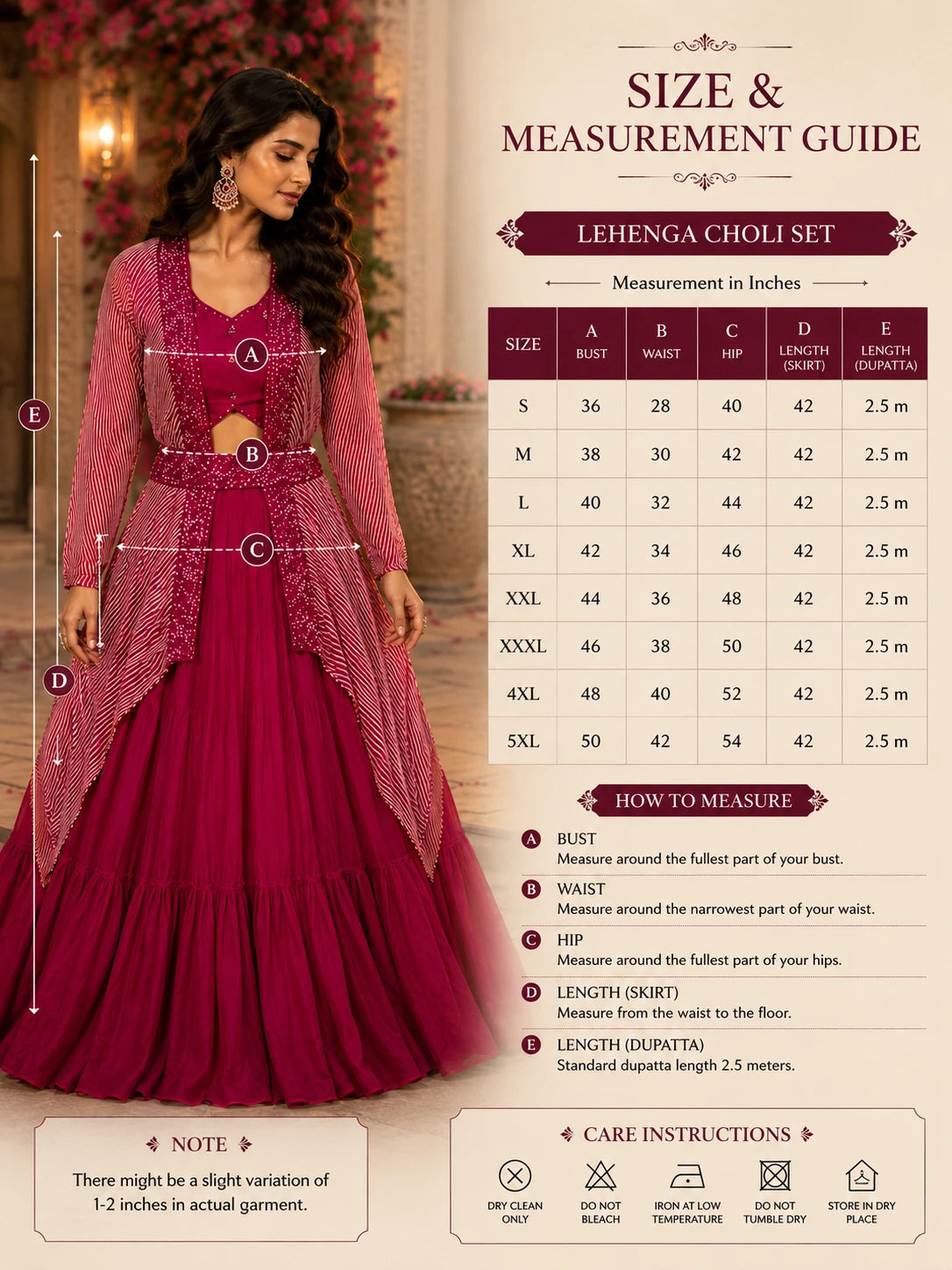 Wine Berry Ruffled Lehenga Choli Set